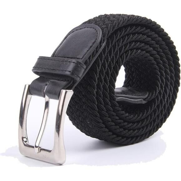 Stretch Woven Canvas Belt Multicolor Braided Elastic Belt for Men Women Unisex - Picture 1 of 4